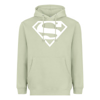 Matcha Supergirl White & Pink Shield Heavyweight Hoodie - longCreatives