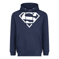 Navy Supergirl White & Pink Shield Heavyweight Hoodie - longCreatives