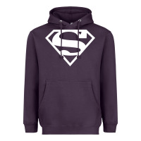 Plum Supergirl White & Pink Shield Heavyweight Hoodie - longCreatives