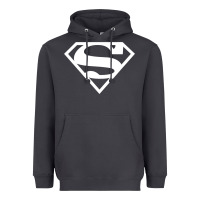 Smoke Supergirl White & Pink Shield Heavyweight Hoodie - longCreatives