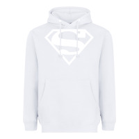 White Supergirl White & Pink Shield Heavyweight Hoodie - longCreatives