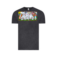 Vintage Black Easter Bunnies Vintage Tee - RanaPortraitStore