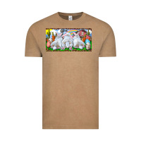 Vintage Coffee Easter Bunnies Vintage Tee - RanaPortraitStore