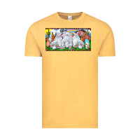 Vintage Mustard Easter Bunnies Vintage Tee - RanaPortraitStore