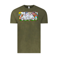 Vintage Olive Easter Bunnies Vintage Tee - RanaPortraitStore