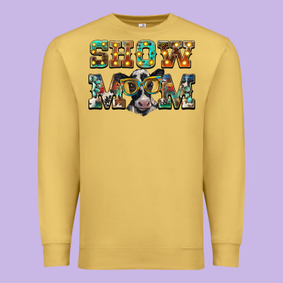 Show Mom Baby Cow Premium Sweatshirt Designed By Barkaloodesign