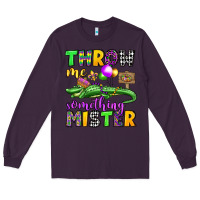 Plum throw me something mister mardi gras olivia Long Sleeve Tee - OliviaCreatesArt