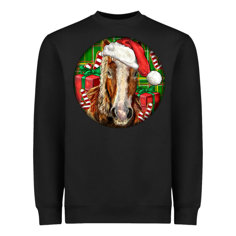 Belgian Horse  Christmas Heavyweight Sweatshirt by LillyAllenDesigns | Teevron
