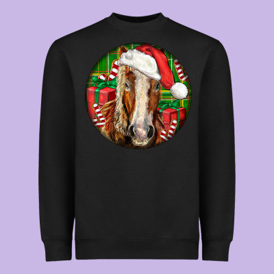 Belgian Horse  Christmas Heavyweight Sweatshirt Designed By Lillyallendesigns