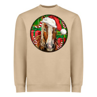 Mushroom Belgian Horse  Christmas Heavyweight Sweatshirt - LillyAllenDesigns