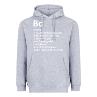Heather Grey BO Definition Personalized Name Funny Birthday Gift Idea Heavyweight Hoodie - longCreatives