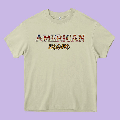 American Mom Heavy Core Tee Designed By Jahusdesignshop
