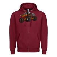 Burgundy monster truck Zipper Hoodie - Artiststas