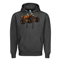 Charcoal Heather monster truck Zipper Hoodie - Artiststas