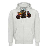 Dove Grey monster truck Zipper Hoodie - Artiststas