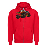 Red monster truck Zipper Hoodie - Artiststas