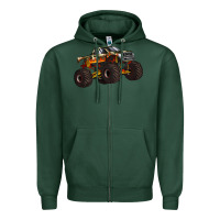 Sports Green monster truck Zipper Hoodie - Artiststas