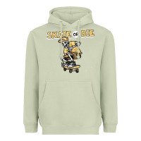 Matcha skate or die funny skeleton skating skater halloween costume Heavyweight Hoodie - longCreatives