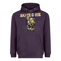 Plum skate or die funny skeleton skating skater halloween costume Heavyweight Hoodie - longCreatives