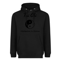 Black Tai Chi T, Meditation In Motion, Martial Arts Gift Heavyweight Hoodie - longCreatives