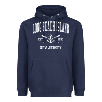 Long Beach Island Nj Vintage Crossed Oars & Boat Anchor Spor Heavyweight Hoodie | Teevron