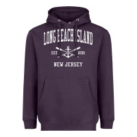 Plum Long Beach Island NJ Vintage Crossed Oars & Boat Anchor Spor Heavyweight Hoodie - longCreatives