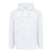 White Long Beach Island NJ Vintage Crossed Oars & Boat Anchor Spor Heavyweight Hoodie - longCreatives