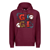 Burgundy Baseball gigi leopard frame Premium Hoodie - LillyAllenDesigns