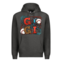 Charcoal Heather Baseball gigi leopard frame Premium Hoodie - LillyAllenDesigns