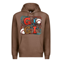 Chestnut Baseball gigi leopard frame Premium Hoodie - LillyAllenDesigns