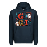 Navy Baseball gigi leopard frame Premium Hoodie - LillyAllenDesigns