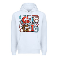White Baseball gigi leopard frame Premium Hoodie - LillyAllenDesigns