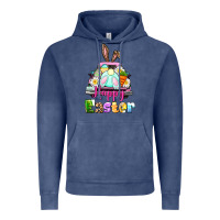 Vintage Denim Bunny Happy Easter truck Vintage Hoodie - CowGirlArtShop