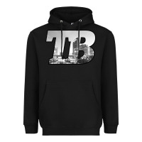 Black TB Tampa Bay City Skyline of Tampa Bay, Florida Heavyweight Hoodie - longCreatives