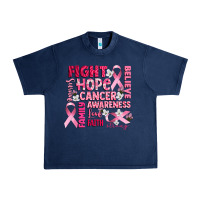 Navy cancer awareness fight believe hope survive Urban Heavy Tee - CowGirlArtShop