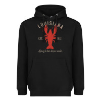 Black Louisiana Crawfish T Laissez le bon temps rouler Heavyweight Hoodie - longCreatives