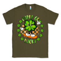 Army Green happy go lucky Classic Tee - Artiststas