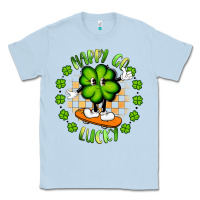 Dusty Blue happy go lucky Classic Tee - Artiststas