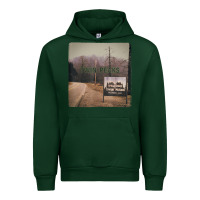 Forest Green Twin Peaks City Limits Welcome Sign Vintage Urban Hoodie - longCreatives