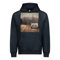 Navy Twin Peaks City Limits Welcome Sign Vintage Urban Hoodie - longCreatives