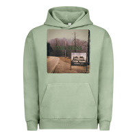 Pigment Oil Green Twin Peaks City Limits Welcome Sign Vintage Urban Hoodie - longCreatives