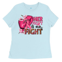Baby Blue her fight is our fight Ladies Tee - NancyCooperArtShop