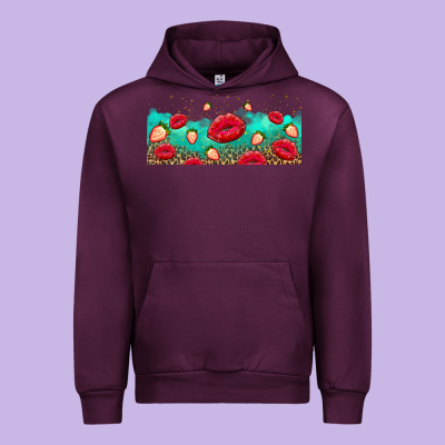 Lips And Strawberries Urban Hoodie Designed By Adodesignshop
