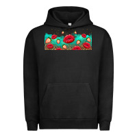 Pigment Black lips and strawberries Urban Hoodie - AdoDesignShop