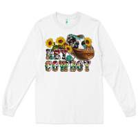 White hey cowbow Long Sleeve Tee - OliviaCreatesArt