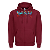Burgundy america memorial day Zipper Hoodie - Artiststas