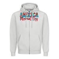 Dove Grey america memorial day Zipper Hoodie - Artiststas