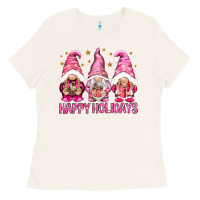 Bone Happy holidays with gnomes Ladies Tee - NancyCooperArtShop