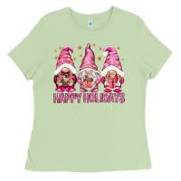 Matcha Happy holidays with gnomes Ladies Tee - NancyCooperArtShop