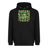 Black avacado with turquoise and leopard background mug coaster Heavyweight Hoodie - BarkalooDesign
